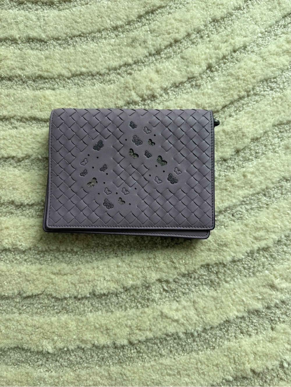Bottega Veneta Lilac Leather Crossbody or Clutch Bag with Chain